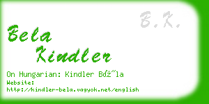 bela kindler business card